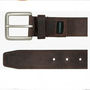 Wolverine Genuine Leather Men's Belt Size 52 High Quality Nickle Finish